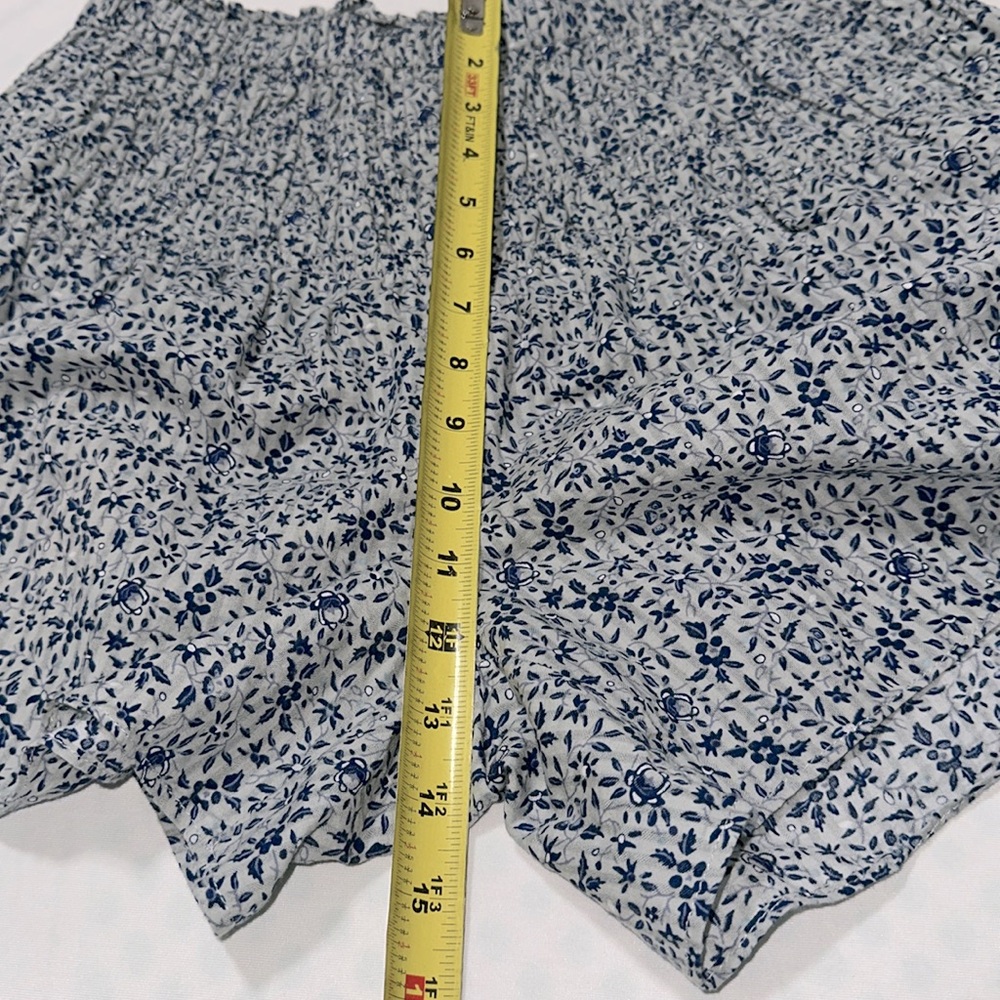 MADEWELL Smocked Pull-On Shorts in Florentine Floral Blue Skirt Skort Size Small - Picture 8 of 11